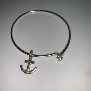 Sterling Silver Anchor Bangle